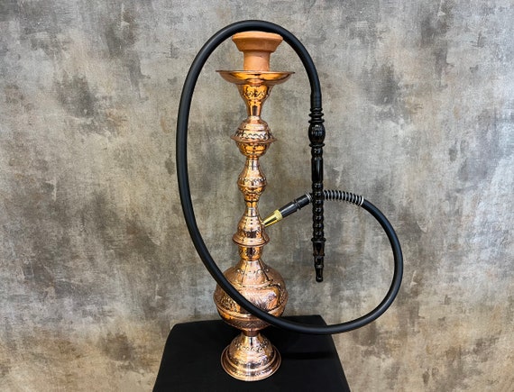 Burned Design LARGE Original Copper Hookah Set, Unique Handmade Turkish Nargile, Engraved Copper Gift, Burned Carved Shisha, Gift for Smoker
