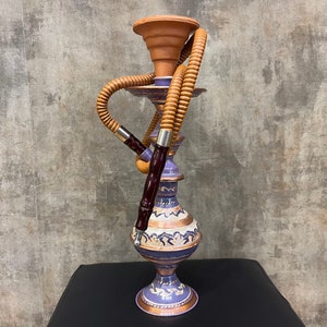 Decorative Hookah Set, Hand Painted Purple Copper Hookah, Carved Shisha, Decorative Nargile, Unique Gift for Her, Premium Gift for Smokers