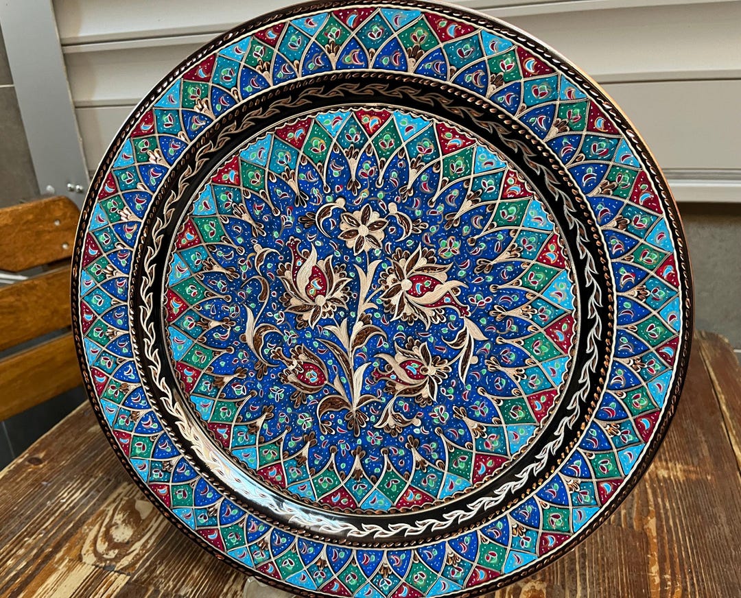 トルコ製 金属工芸 壁掛け 手工芸 花柄 彫刻 銅製装飾プレート アンティーク il_1080xN.6336435254_p6bq.jpg