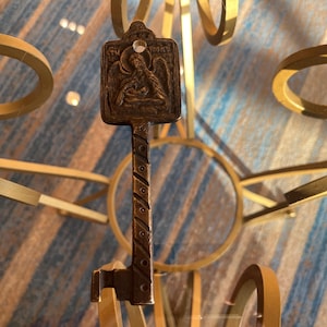 Double Side Jesus and Croos Key, Old Keys, Brass Key, Cross Decor for Wall, Rustic Decor, Turkish Keys For Wall Hanging, Jesus Decoration