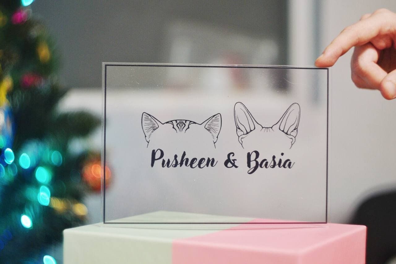 Hunde Umriss Porträt, Custom Line Haustierzeichnung, Katzen-Denkmal