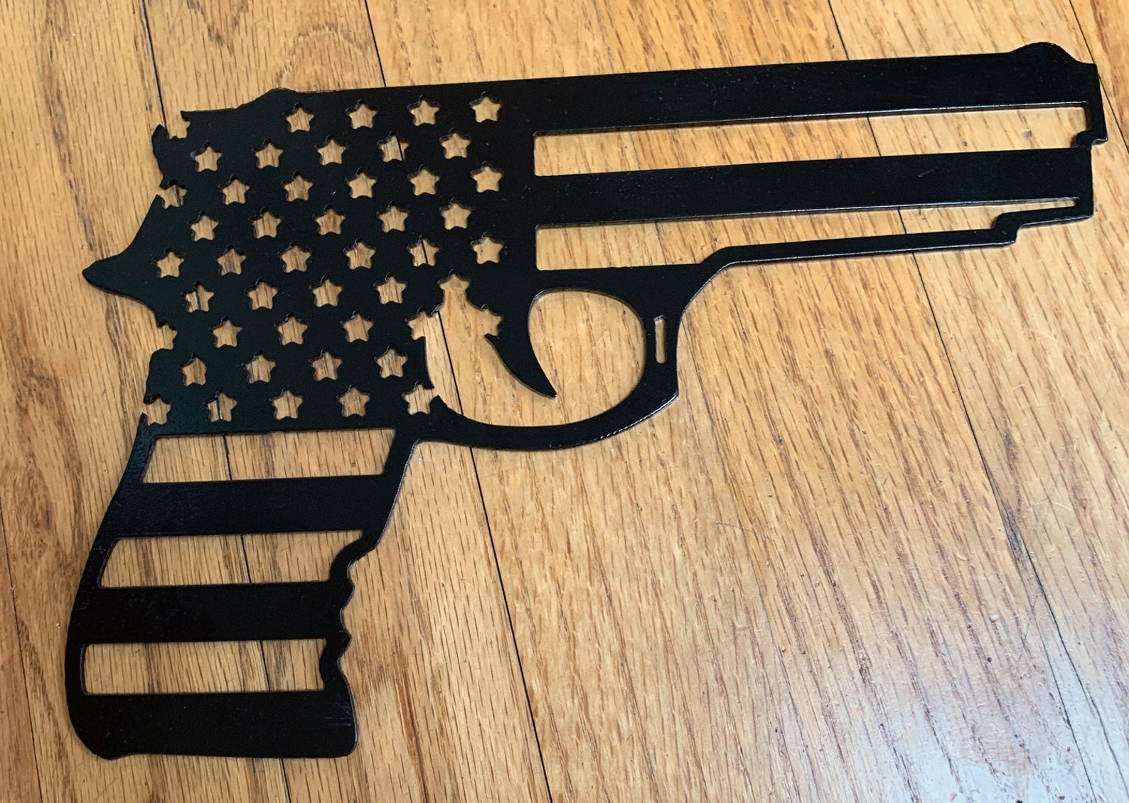 Handgun Flag Plasma Cut and Powder Coated Metal Sign Etsy