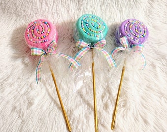 Lollipop, ornaments, candyland, home decor, wreath attachment, party decor, photo prop, fake food, props