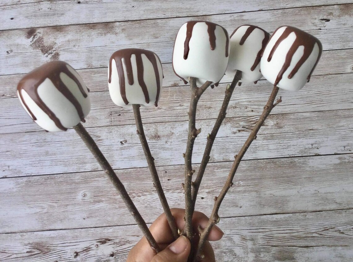 Faux chocolate covered marshmallow on a stick Etsy
