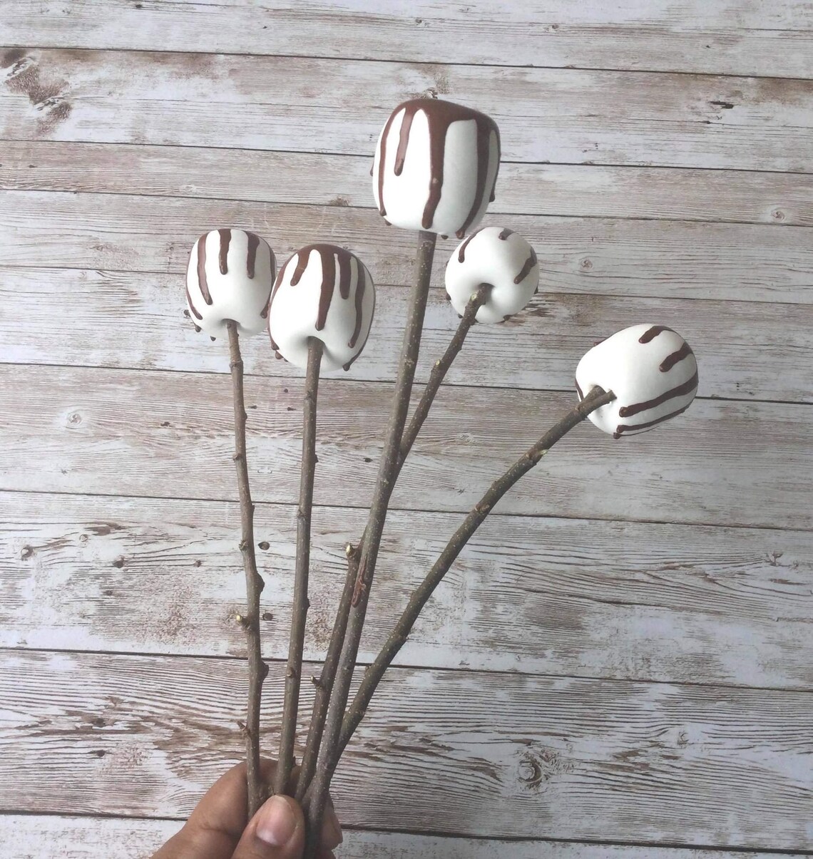 Faux chocolate covered marshmallow on a stick Etsy