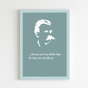 Friedrich Nietzsche Quote Wall Art | Philosophy Quote | Friedrich Nietzsche |  The Abyss | Home Decor | INSTANT DOWNLOAD | Gift