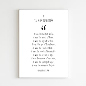Charles Dickens Quote | A Tale of Two Cities | Printable Wall Art | Home Decor | Quote Artwork | Gift | INSTANT DIGITAL DOWNLOAD