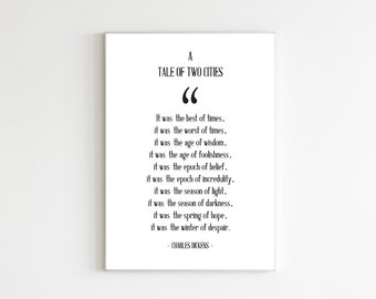 Charles Dickens Quote | A Tale of Two Cities | Printable Wall Art | Home Decor | Quote Artwork | Gift | INSTANT DIGITAL DOWNLOAD