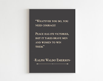 Ralph Waldo Emerson Quote | Digital Print | Printable Wall Art | Home Decor | Unframed | INSTANT DOWNLOAD | Quote Artwork | Gift I Book Love