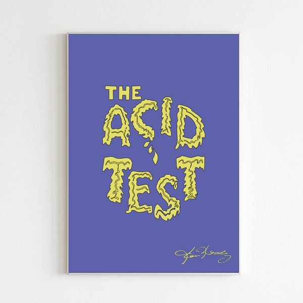 Ken Kesey Artwork Poster, The Acid Test, Printable Wall Art, Ken Kesey Home Decor, INSTANT DOWNLOAD, Book Lover Gift,