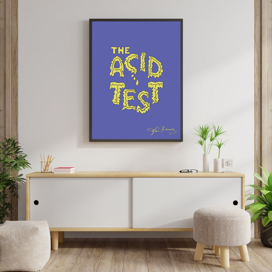 Ken Kesey Artwork Poster, the Acid Test, Printable Wall Art, Ken Kesey Home Decor, INSTANT