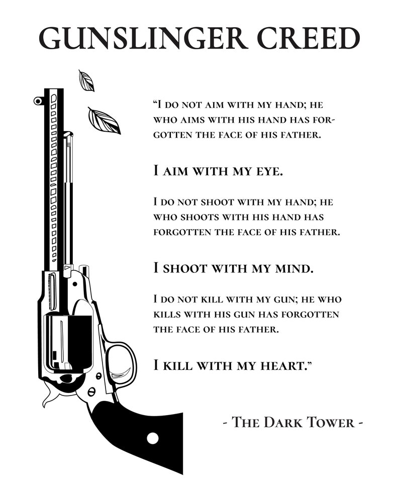 The Dark Tower Quote Stephen King Printable Wall Art The Gunslinger Creed Home Decor INSTANT DOWNLOAD Quote Artwork Gift image 6