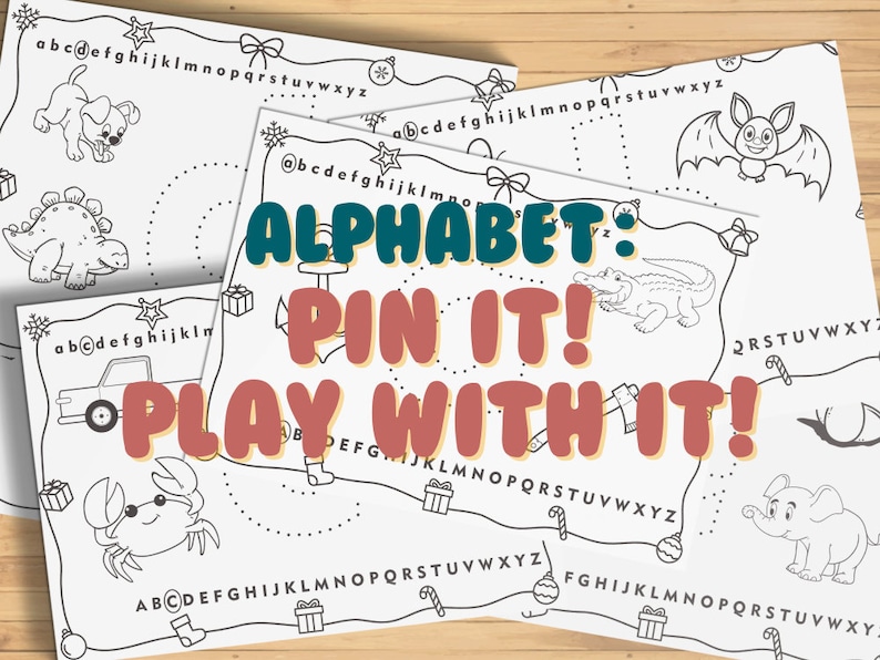 26 pages of alphabet push pin worksheet Pin It Play With Etsy