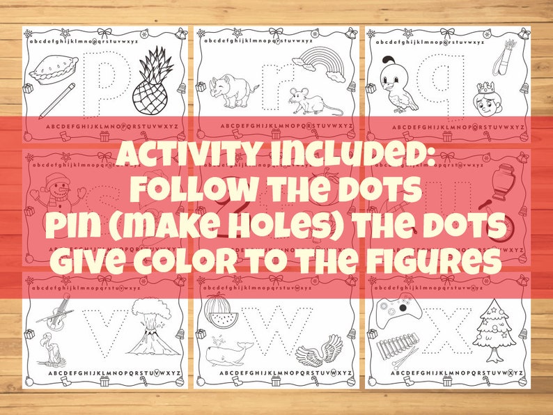 26 pages of alphabet push pin worksheet : Pin It Play With | Etsy