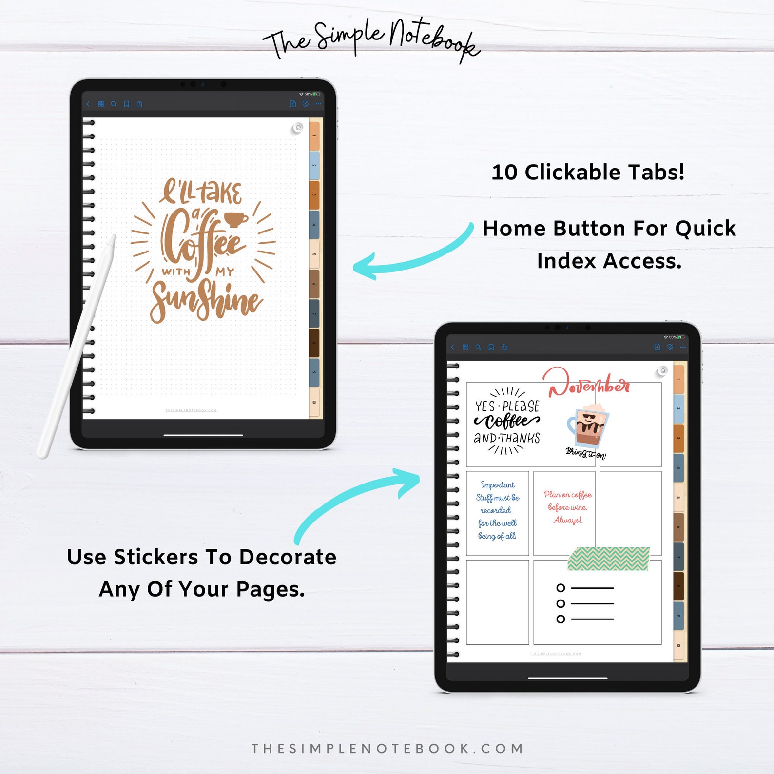Digital Notebook for Goodnotes or Any PDF App with Over 90 Etsy