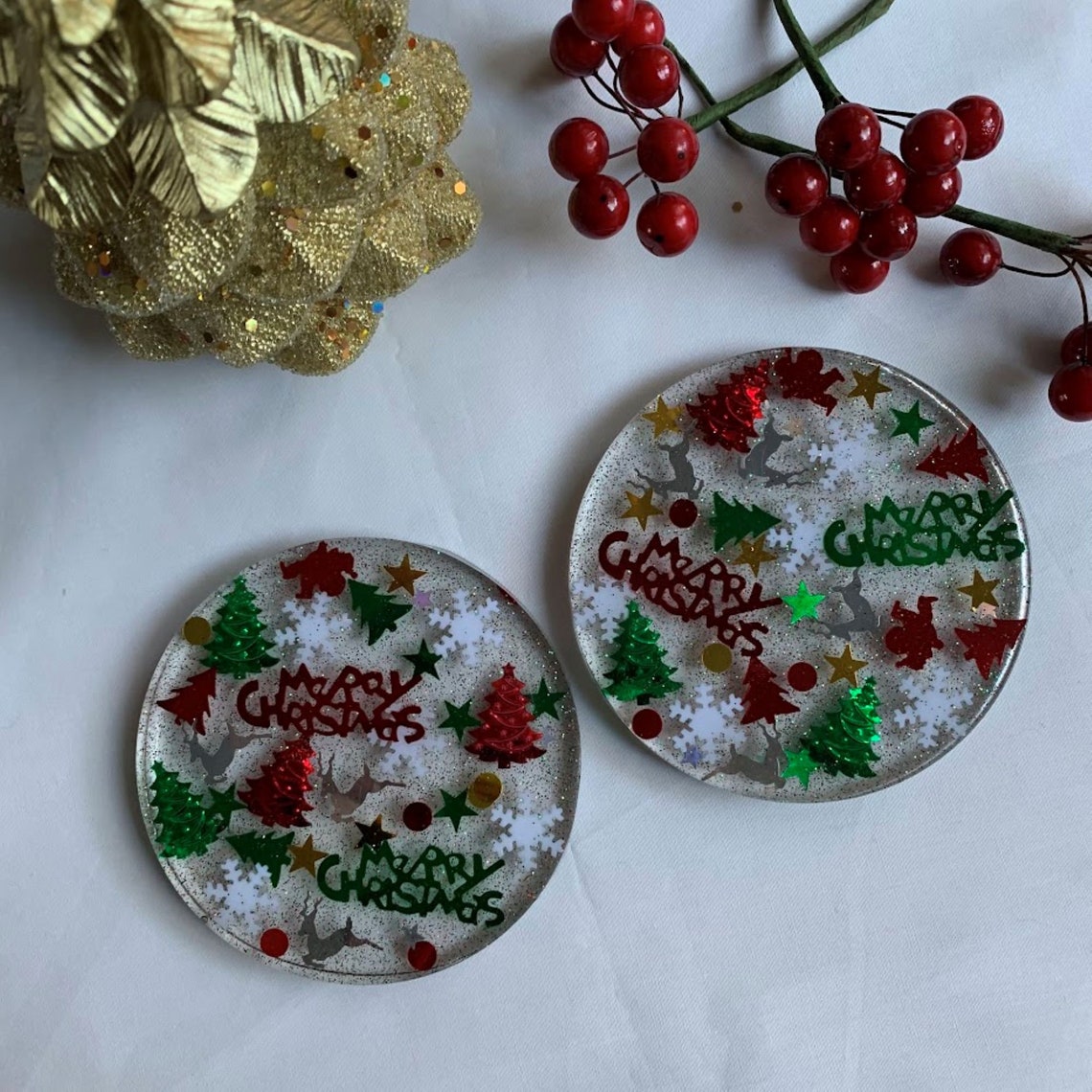 Holiday Coaster | Christmas Coaster | Christmas Decor | Christmas Gift ...