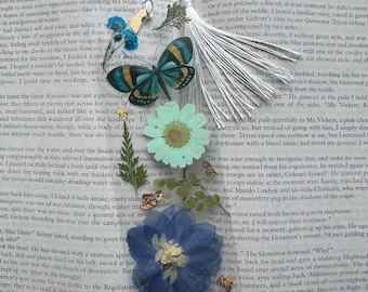 Pressed Flower Bookmark w/ Tassel, Cute Custom Bookmark, Laminated Bookmarks for Women, Gift for Reader, Book Lovers, Teachers, Reader Gifts
