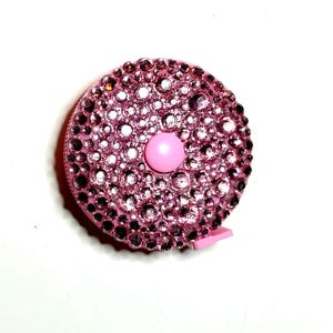 Light pink bedazzled measuring tape, pink bling measuring tape, rhinestone measuring tape, glam measuring tape, mini measuring tape