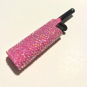 Pink bling lighter, bedazzled lighter, glam lighter, refillable lighter