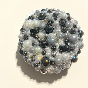 Miroir/pinceau compact blanc éblouissant, pinceau bling bling, pinceau strass, miroir strass, pinceau glam, miroir glam