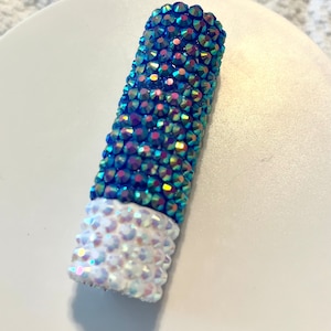 Blue bedazzled Vaseline lip balm, bling Vaseline, bling lip balm,