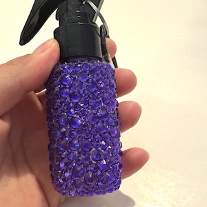 Purple mini spray bottle, bedazzled spray bottle, bling spray bottle keychain, glam rhinestone spray bottle, purple rhinestone spray