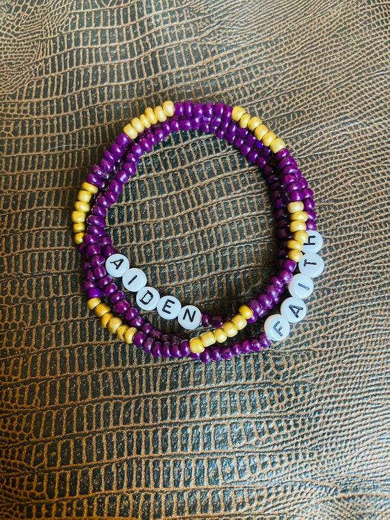 Personalized beaded name bracelet stackable bracelet name Etsy