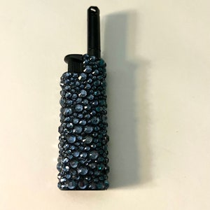 Black bling lighter, bedazzled lighter, glam lighter, refillable lighter