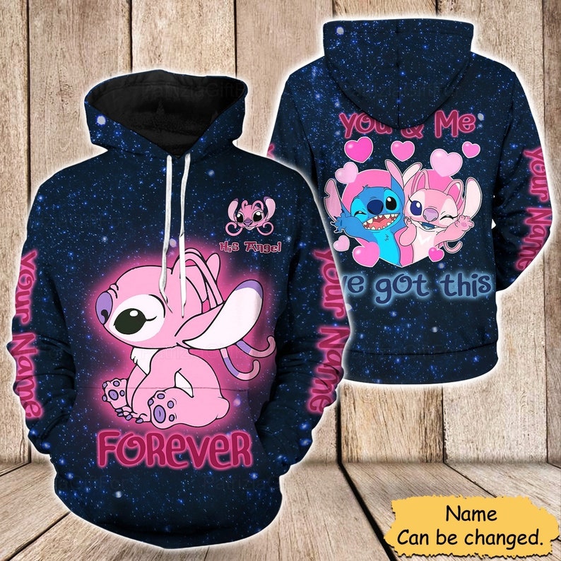 Valentine Gift Stitch and Angel Hoodies Together Forever Etsy UK