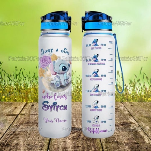 Stitch Water Tracker Bottle Personalized Stitch Bottle - Etsy