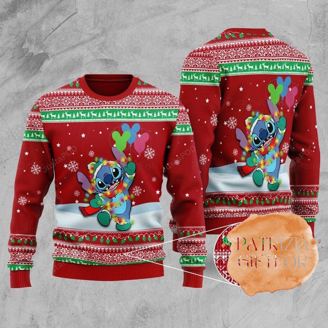 Stitch Christmas Sweater Christmas Stitch Shirt Very Merry Etsy