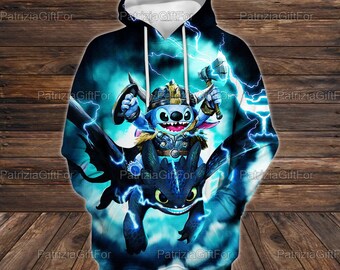 Stitch Night Fury Hoodie Print 3D Funny 