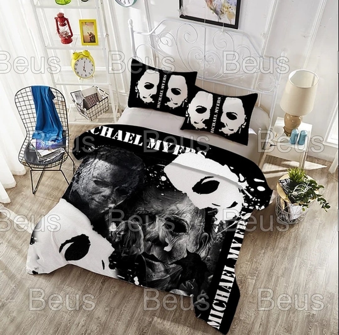 Michael Myers Bedding Set Horror Movie Bedding Michael Myers Etsy
