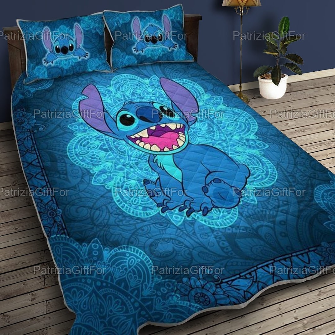 Stitch Quilt Bed Set, Funny Stitch Quilt Print, Stitch Quilt Set, Stitch Lover Quilt, Stitch