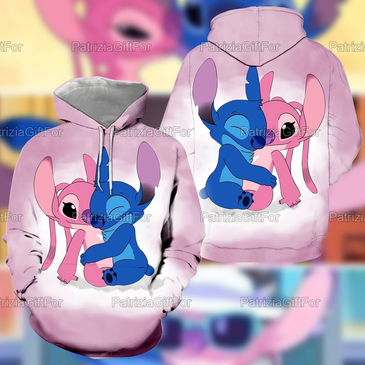 Stitch Couple Hoodies Stitch and Angel Matching Hoodies Etsy