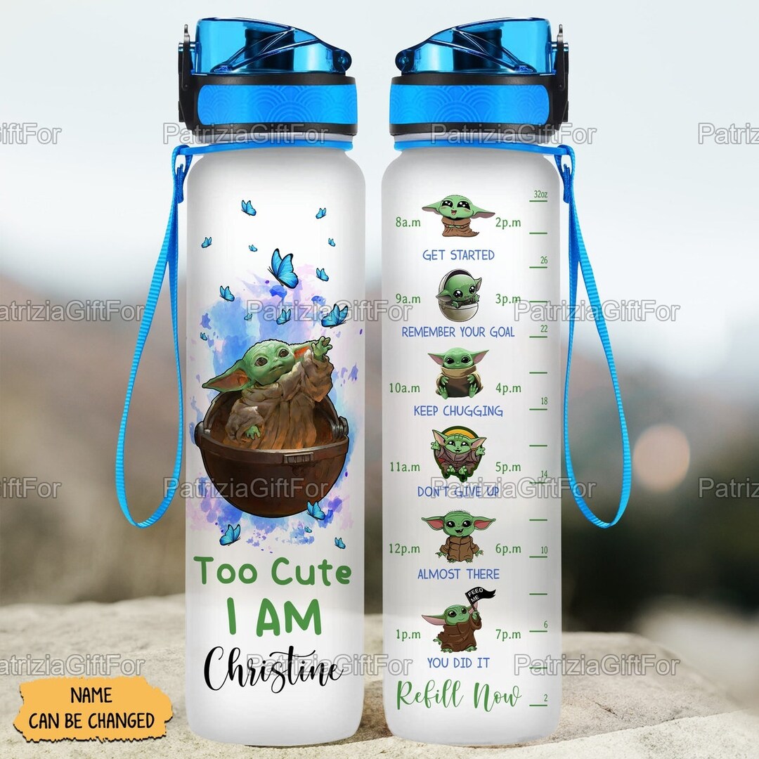 Baby Yoda Water Track Bottle Funny Baby Yoda Bottle Etsy UK