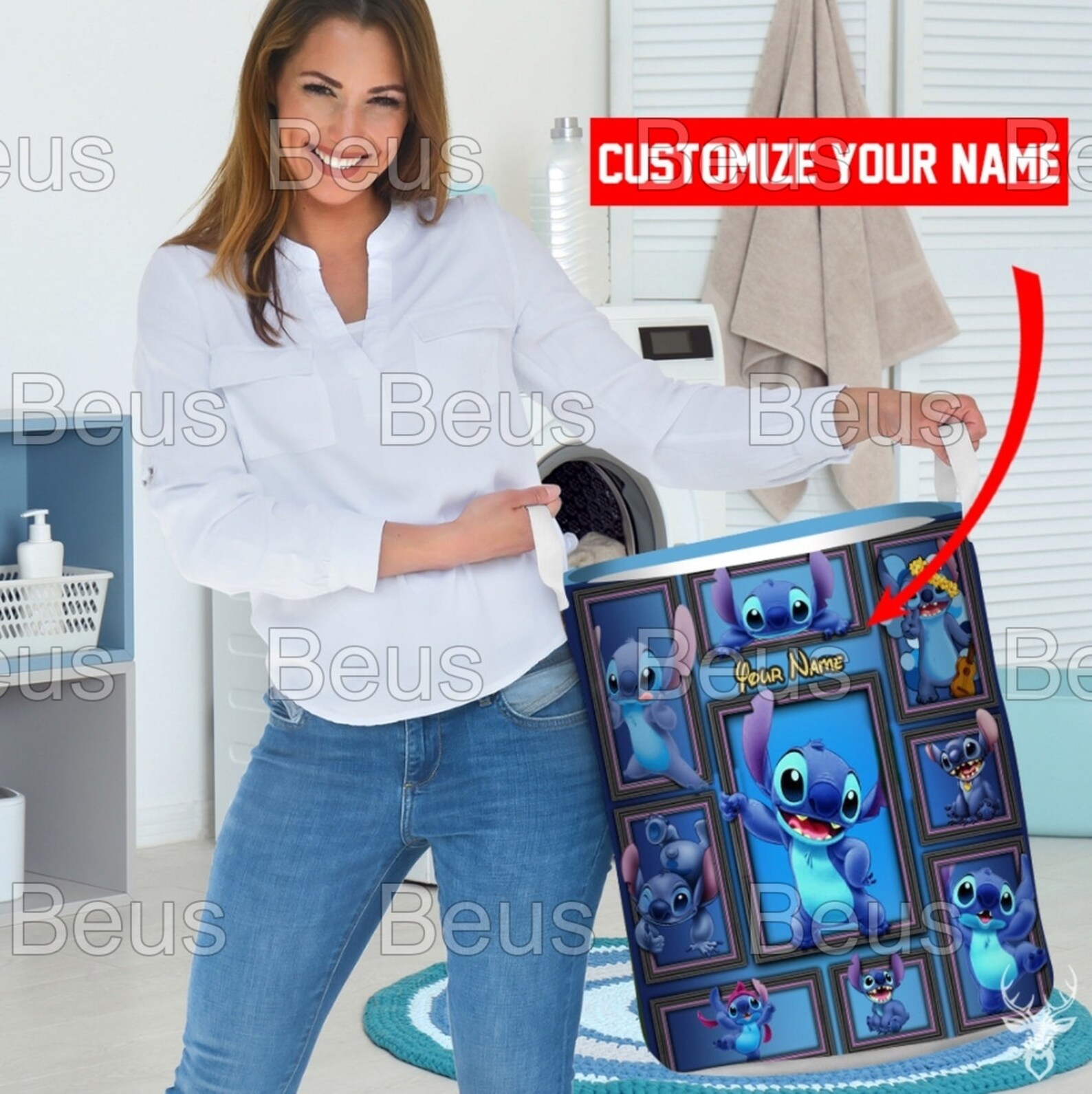 Personalized Stitch Laundry Basket Stitch Storage Basket Etsy UK