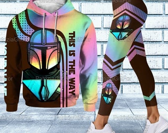 Personalized Mandalorian Hoodie, Star Wars Women Leggings, Funny Shirt, Mandalorian Gifts, Gifts For Her, Mother Gift LNG092202A09