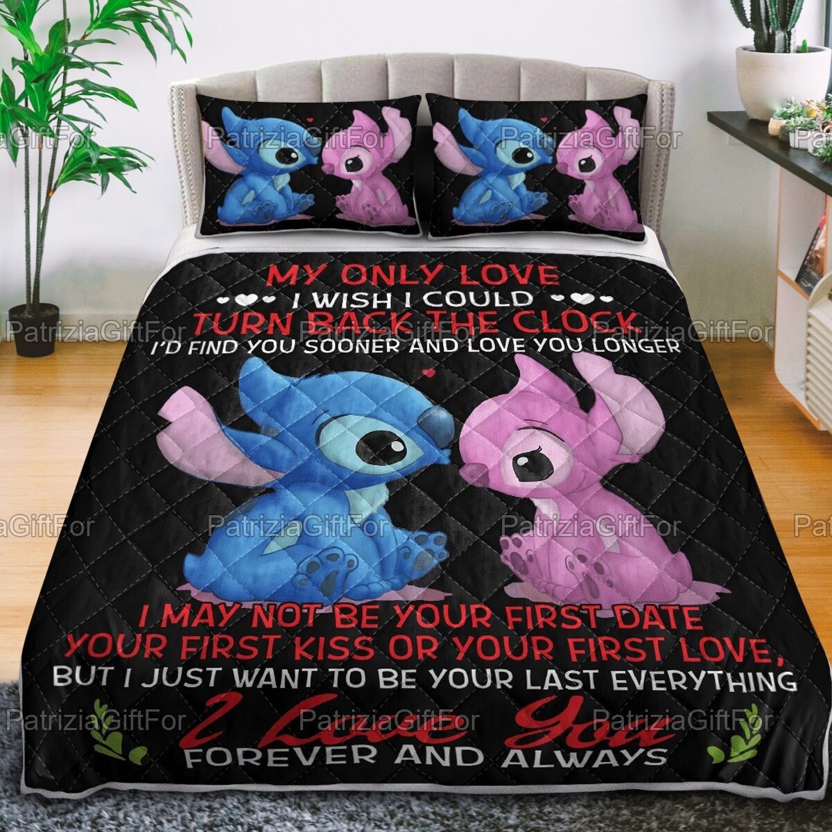 Disney Lilo & Stitch Quilt Set King Size with two shams new fiesta.ci