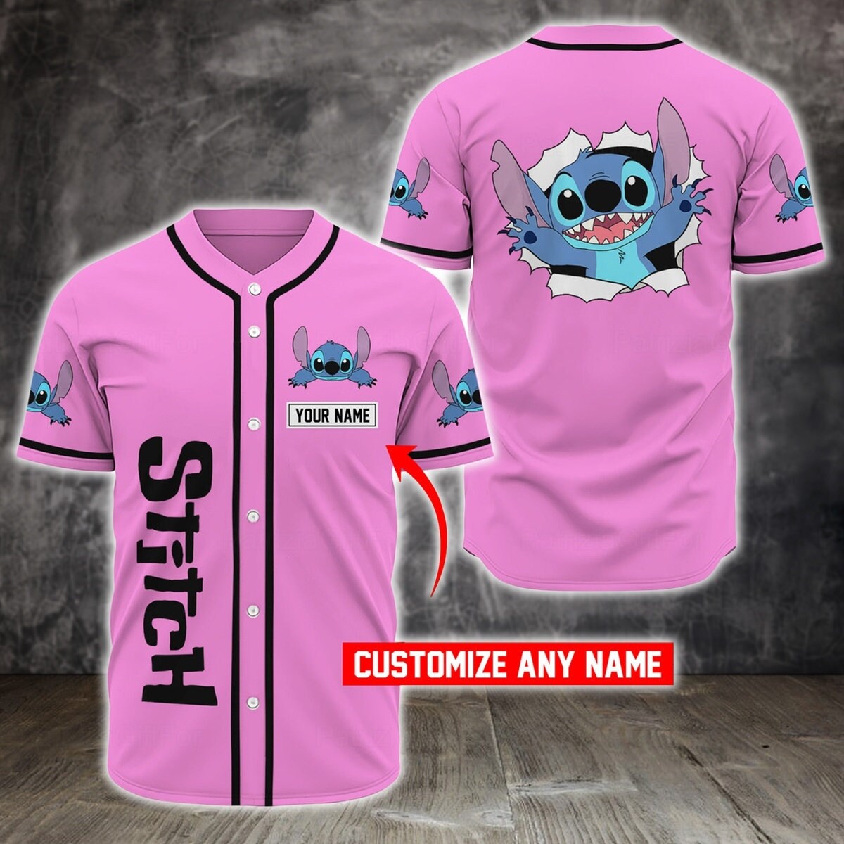 Stitch Baseball Jersey Stitch Shirt Customized Stitch Etsy