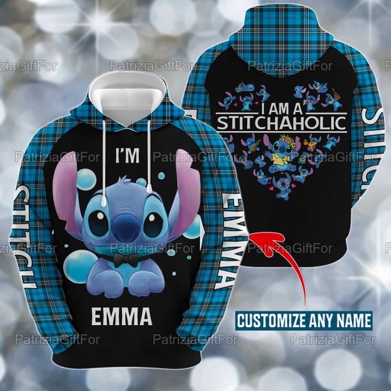 Cute Stitch Sweatshirt Personalized Stitch Heart Hoodie/Zip Hoodie Gifts For Him Gifts For Her LNG132101A27 Funny Stitch T-Shirt