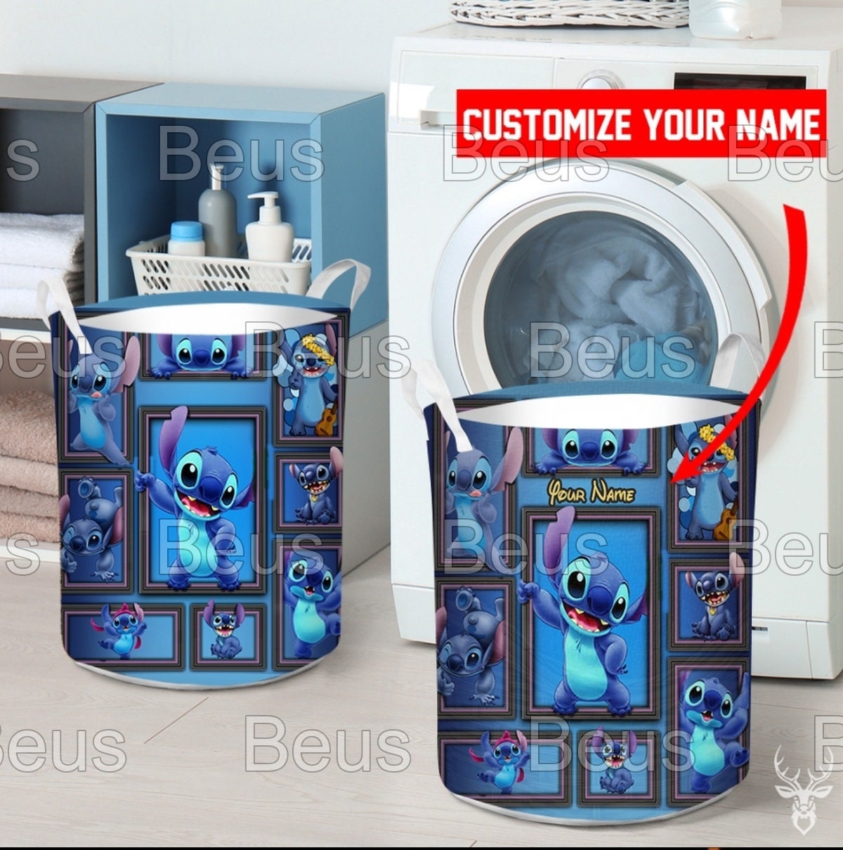 Personalized Stitch Laundry Basket Stitch Storage Basket Etsy UK