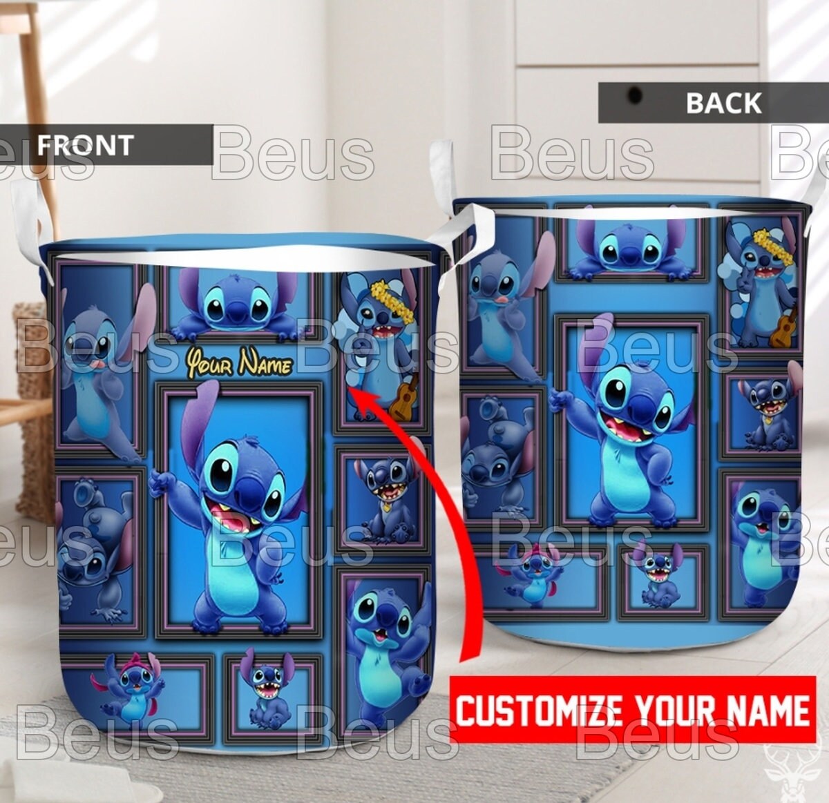 Personalized Stitch Laundry Basket Stitch Storage Basket Etsy UK