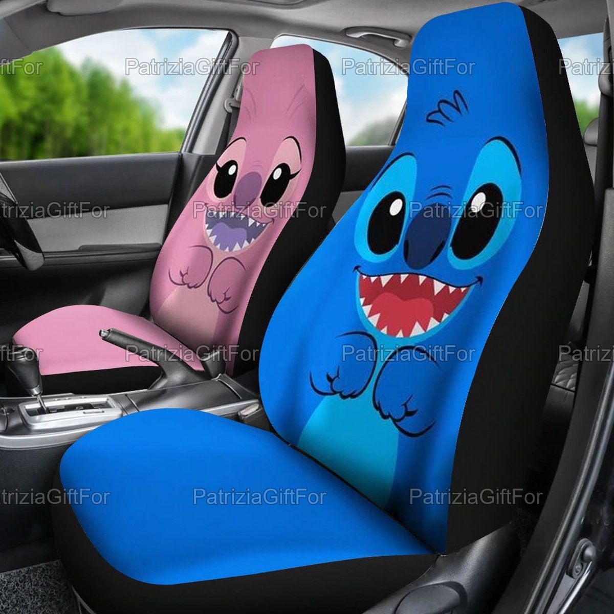 Stitch and Angel Car Seat Covers Funny Stitch Car Seat Cover Etsy