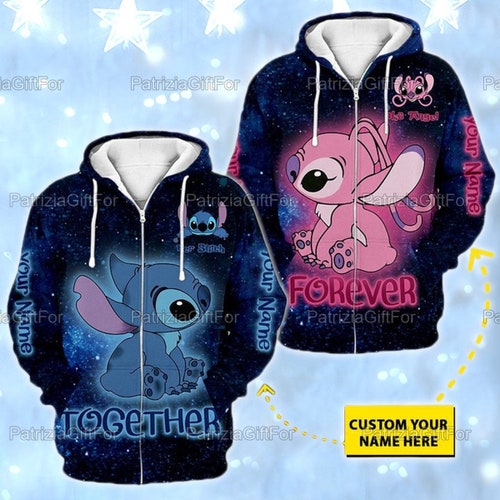 Personalized Stitch Together Angel Forever Hoodie Stitch Etsy UK