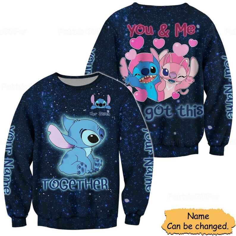 Valentine Gift Stitch and Angel Hoodies Together Forever Etsy UK