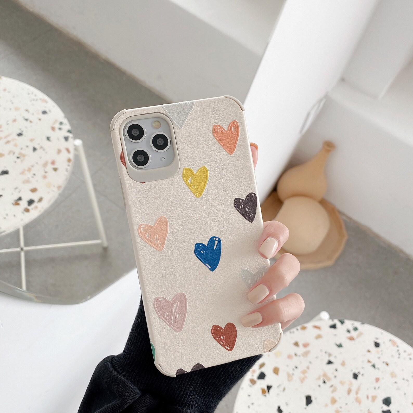Love Heart Color Camera Protection Apple Phone Case For iPhone Etsy