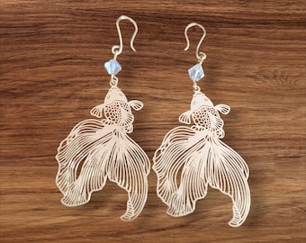 Gold fish earrings