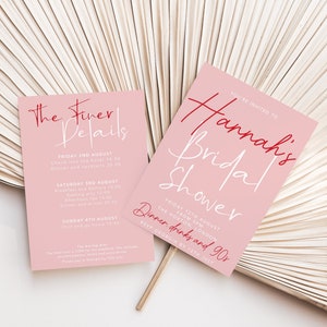 PENNY Pink, digital hen party, bridal shower invitation and itinerary, hen do invite, personalised