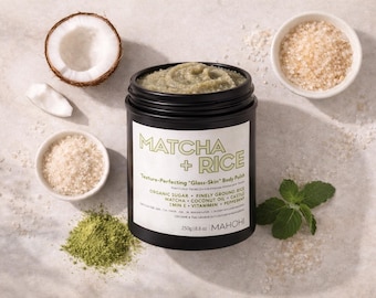 Matcha Body Scrub with Rice Powder | Glass Skin Body Polish for Rough, Dull Skin
